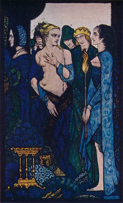 Nombramos a Lucrezia Crivelli y la Dama de Tiziano, c1910 de Harry Clarke