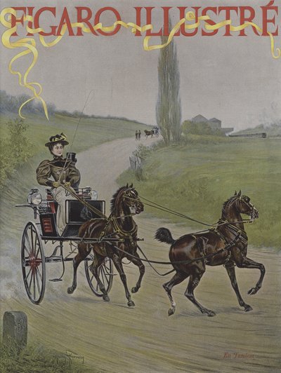 En tándem. Portada de Le Figaro Illustré, junio 1895 de Harry Finney