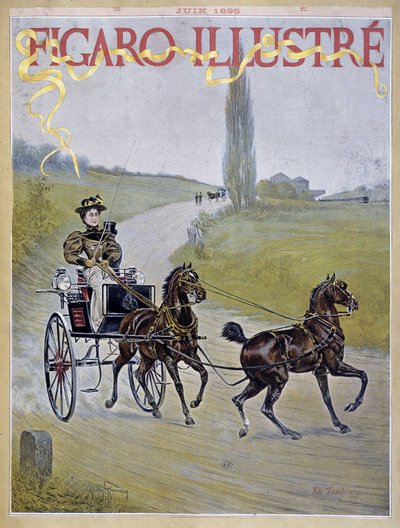 Mujer conduciendo un carruaje - en "Figaro Ilustrado" de Harry Finney