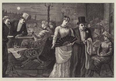 Una noche de verano en la terraza de la Casa de los Comunes de Harry Furniss