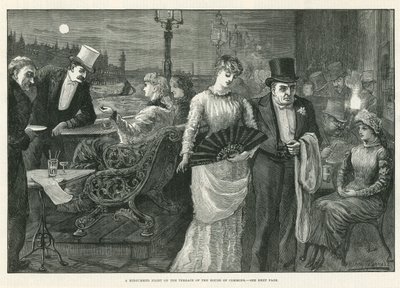 Una noche de verano en la terraza de la Casa de los Comunes de Harry Furniss