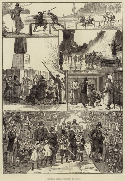 Bocetos de vacaciones de Navidad en Londres de Harry Furniss