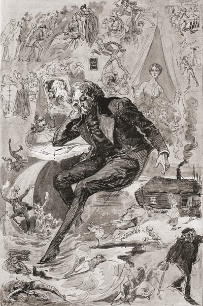 David Copperfield. Ilustración de Harry Furniss para la novela de Charles Dickens David Copperfield, de The Testimonial Edition, publicada en 1910. de Harry Furniss