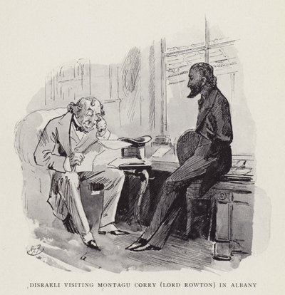 Disraeli visitando a Montagu Corry (Lord Rowton) en Albany de Harry Furniss