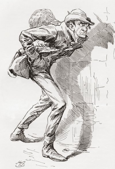 Dolge Orlick. Ilustración de Harry Furniss para la novela de Charles Dickens Grandes esperanzas, de The Testimonial Edition publicada en 1910. de Harry Furniss