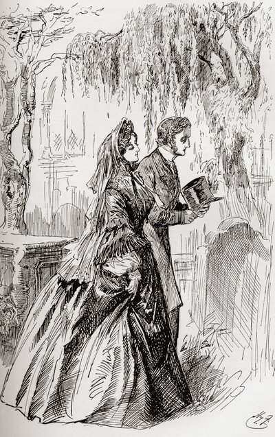 Estella y Pip. "No vi sombra de otra despedida de ella." de Harry Furniss