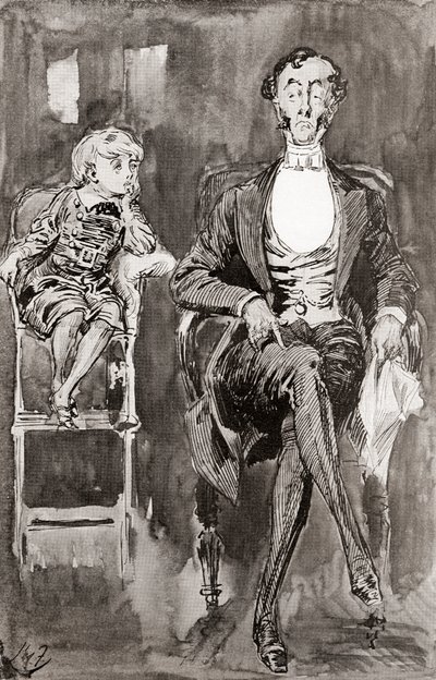Ilustración de Harry Furniss para la novela de Charles Dickens Dombey e hijo, de The Testimonial Edition, publicada en 1910. de Harry Furniss