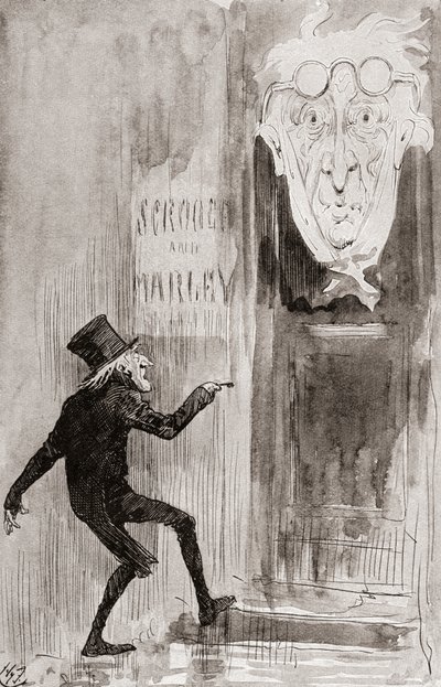 Ilustración de Cuento de Navidad de Los libros de Navidad de Charles Dickens de Harry Furniss