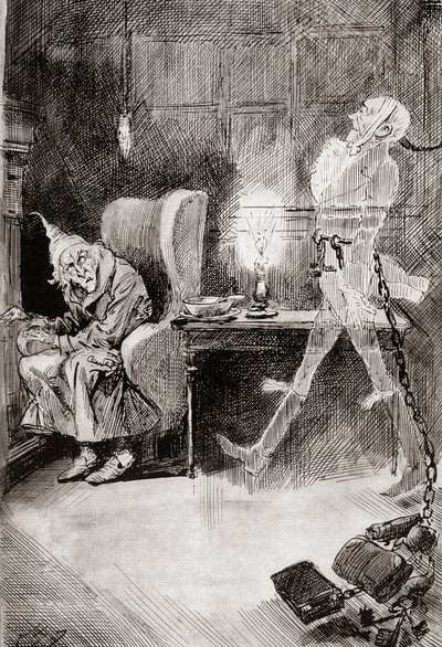 Ilustración de Cuento de Navidad de Los libros de Navidad de Charles Dickens de Harry Furniss