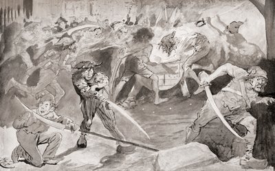 Ilustración para la novela de Charles Dickens Historia de dos ciudades de Harry Furniss