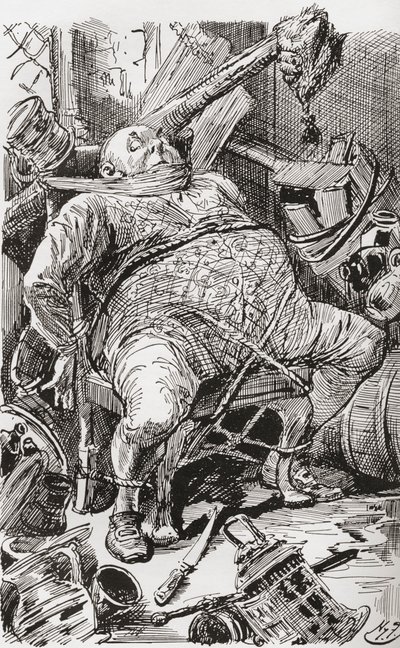 Ilustración para la novela de Charles Dickens Barnaby Rudge de Harry Furniss