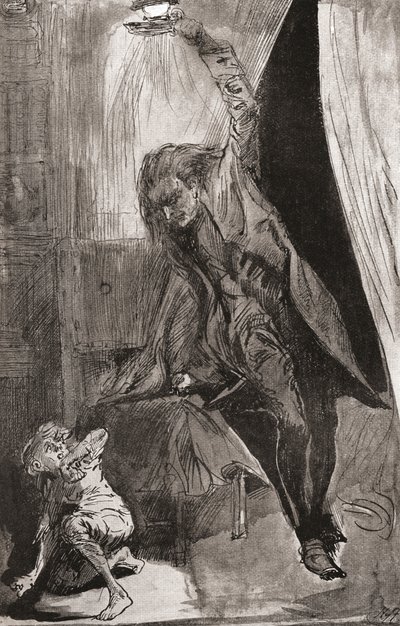 Ilustración para la novela de Charles Dickens La ganga del fantasma de Harry Furniss