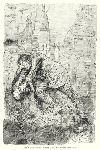 Ilustración de Grandes esperanzas de Charles Dickens de Harry Furniss