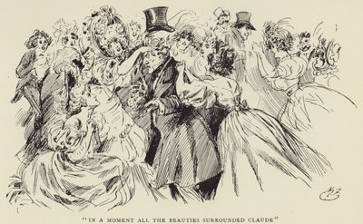 En un Momento todas las Bellezas rodearon a Claude de Harry Furniss