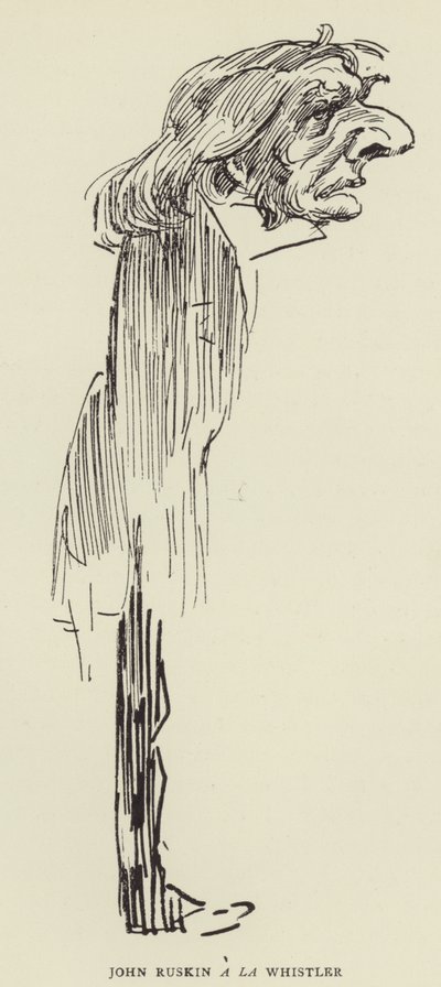 John Ruskin a la Whistler de Harry Furniss