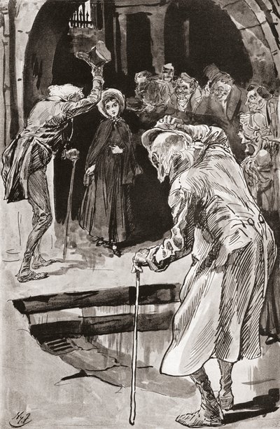 La pequeña Dorrit. Ilustración de Harry Furniss para la novela de Charles Dickens Little Dorrit, de The Testimonial Edition, publicada en 1910. de Harry Furniss