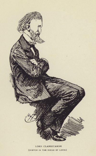 Lord Clanricarde, boceto en la Cámara de los Lores de Harry Furniss