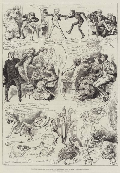 El maestro Tommy, en casa por las vacaciones, se dedica a la lectura del pensamiento de Harry Furniss