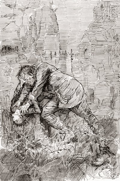 La lucha de Pip con el convicto fugitivo de Harry Furniss