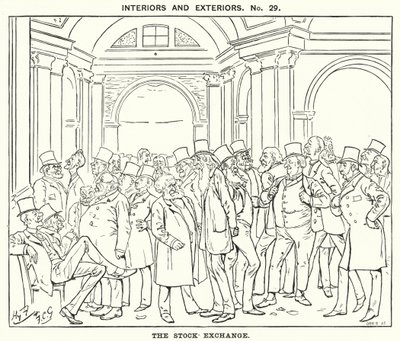 Caricatura de Punch: La Bolsa de Valores (grabado) de Harry Furniss