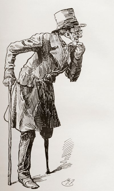 Silas Wegg camino de la enramada de Harry Furniss