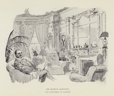 Sir George Hastings, Un apartamento en Albany de Harry Furniss