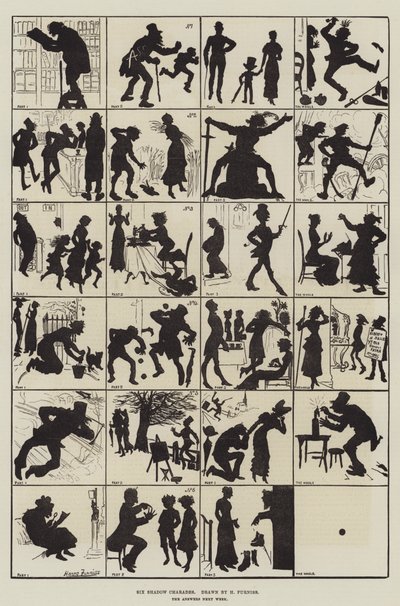 Seis charadas de sombras de Harry Furniss