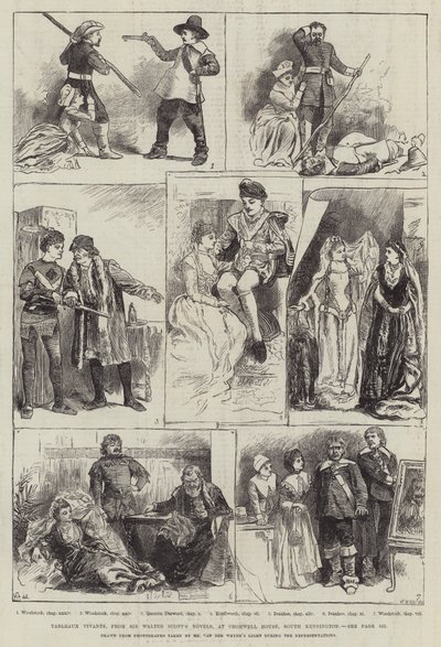 Tableaux Vivants de las novelas de Sir Walter Scott, en Cromwell House, South Kensington de Harry Furniss
