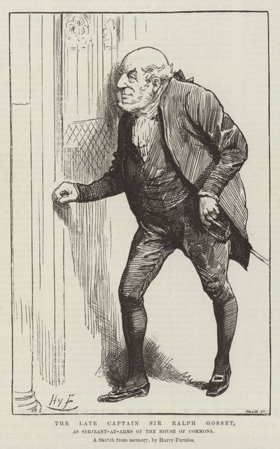 El difunto Capitán Sir Ralph Gosset, como Sargento de Armas de la Cámara de los Comunes de Harry Furniss