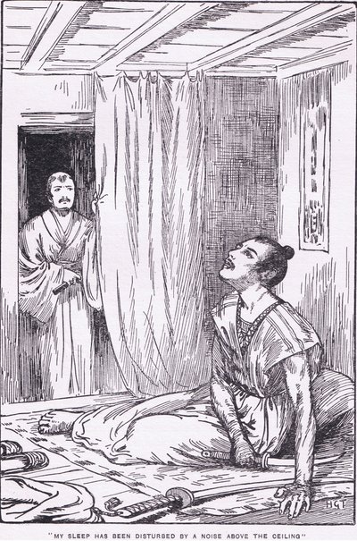 Su sueño se vio perturbado por un ruido en el techo (de More Stories from Raiko) (lito) de Harry George Theaker