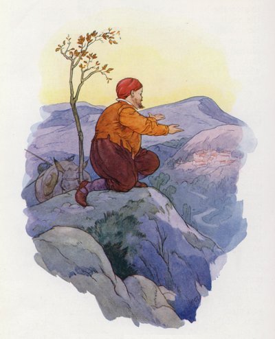Ilustración para Don Quijote (litografía en color) de Harry George Theaker