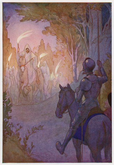 Ilustración para Don Quijote (litografía en color) de Harry George Theaker