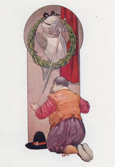 Ilustración para Don Quijote (litografía en color) de Harry George Theaker