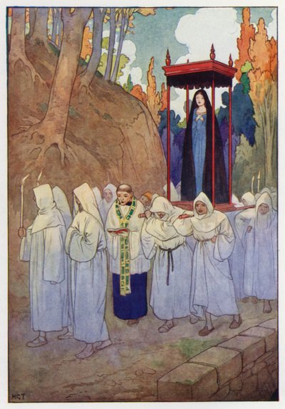 Ilustración para Don Quijote (litografía en color) de Harry George Theaker