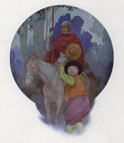 Ilustración para Don Quijote (litografía en color) de Harry George Theaker