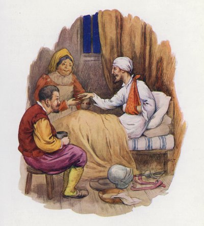 Ilustración para Don Quijote (litografía en color) de Harry George Theaker