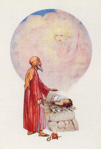 "No pongas tu mano sobre el muchacho" (litografía en color) de Harry George Theaker
