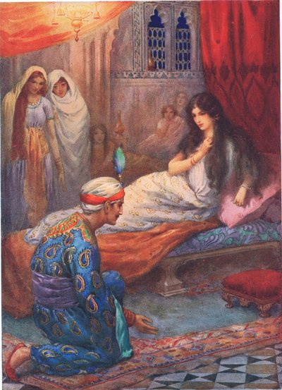 Prince Feroze-Shah Awakes the Beautiful Princess, ilustración de "Children