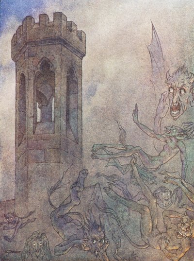 Lady Rohesia (litografía en color) de Harry George Theaker