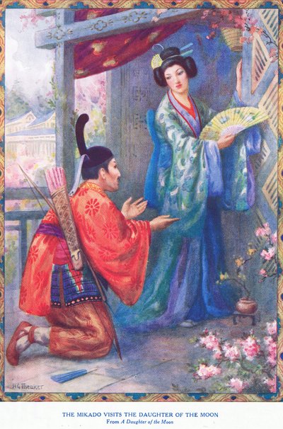 El Mikado visita a la Hija de la Luna (de la Hija de la Luna) (litografía) de Harry George Theaker