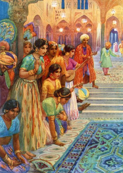 El Palacio de Lac (litografía en color) de Harry George Theaker