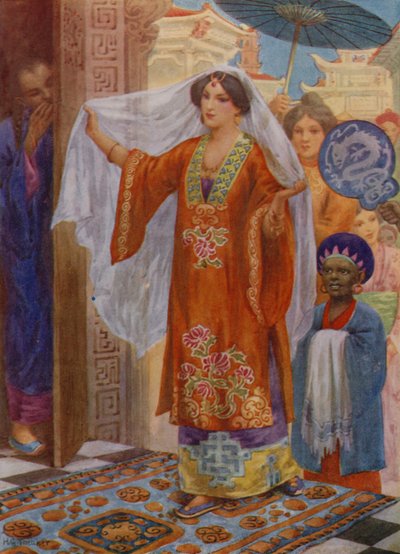 La Princesa camino de Bath (litografía en color) de Harry George Theaker