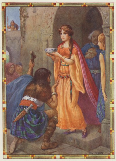 "La dama de Loch Awe", The Token (litografía en color) de Harry George Theaker