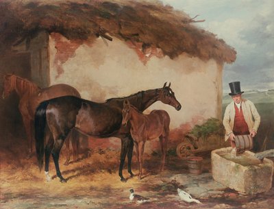 La yegua quizás con su potro, 1846 de Harry Hall