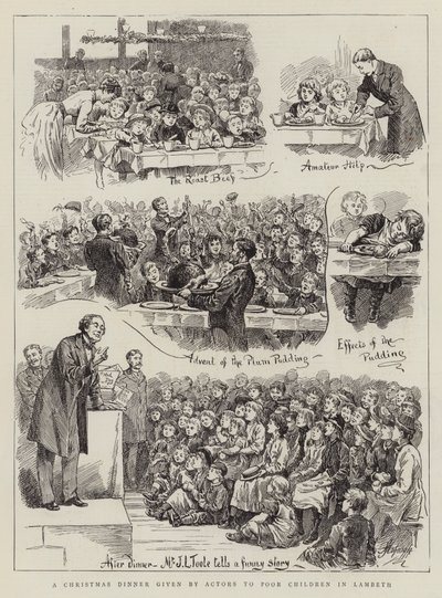 Cena de Navidad ofrecida por actores a niños pobres en Lambeth de Harry Hamilton Johnston