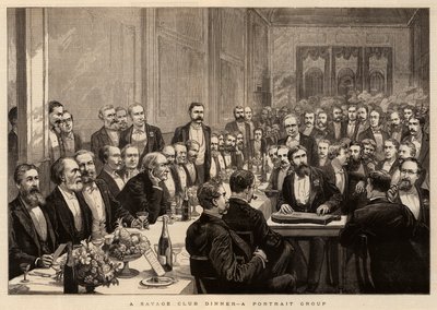 Cena del Club Salvaje, un grupo de retratos de Harry Hamilton Johnston