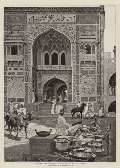 Frente a la Mezquita del Wazir Khan, Lahore de Harry Hamilton Johnston