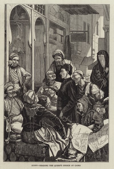 Egipto, leyendo el Discurso de la Reina en El Cairo de Harry Hamilton Johnston