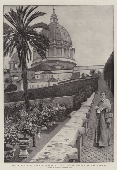 San Pedro visto desde una esquina del Jardín Italiano del Vaticano de Harry Hamilton Johnston
