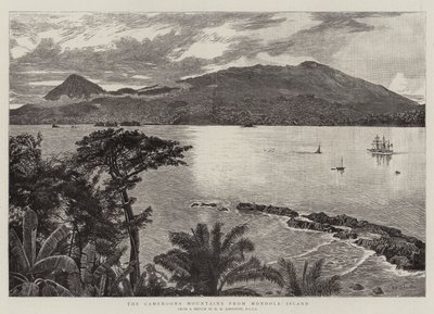 Las montañas de Camerún desde la isla Mondole de Harry Hamilton Johnston
